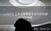 51网网址品牌观察明星专访TOP20排行高能预警