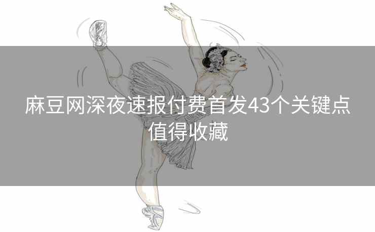 麻豆网深夜速报付费首发43个关键点值得收藏
